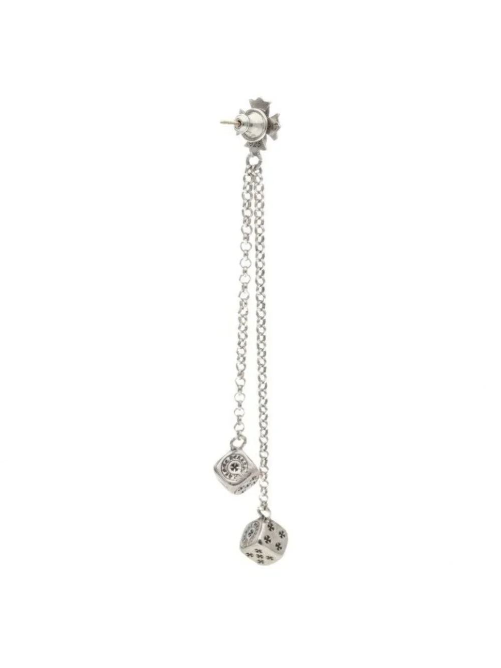 Chrome Hearts Dice Dbl Double Silver Earrings